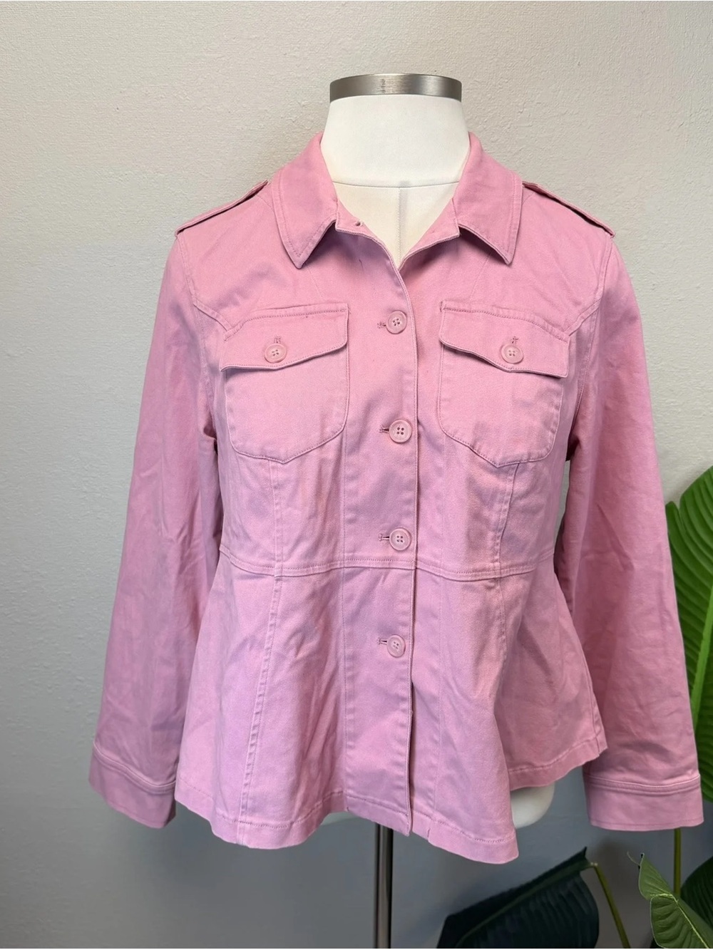 Torrid Pink Peplum Utility Twill Jacket - Size 18/20 (2)